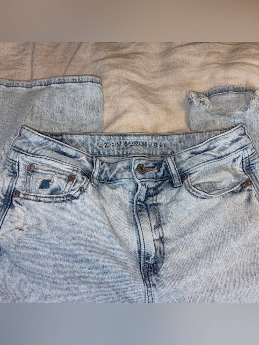 Women’s American Eagle Super high rise baggy wide leg jeans size 4Long - Picture 3 of 8